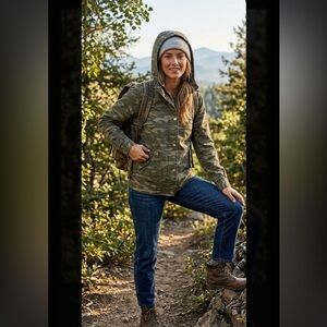 Caslon Camouflage Hooded Jacket